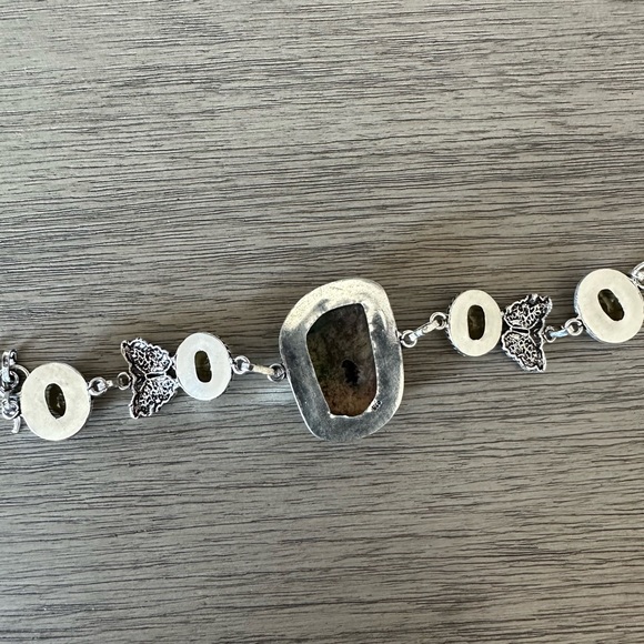 0196 Rainbow Solar Quartz Citrine Butterfly Bracelet Silver Gemstone Jewelry - Picture 7 of 11